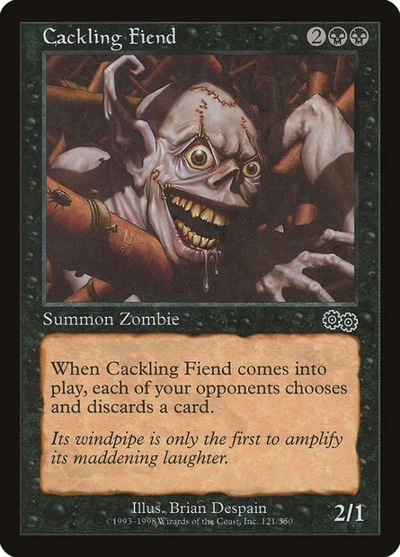 Cackling Fiend, Magic card USG 121 — Urza's Saga set