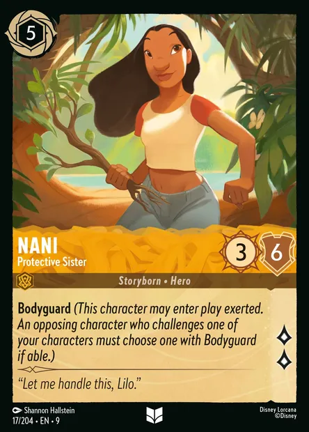 Nani - Protective Sister, Disney Lorcana card CH9-017 — Fabled set