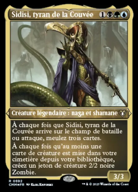 Sidisi, tyran de la Couvée, carte Magic CMM 592 — extension Commander Masters