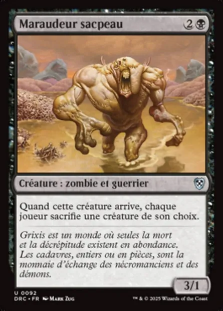 Maraudeur sacpeau, carte Magic DRC 92 — extension Aetherdrift Commander