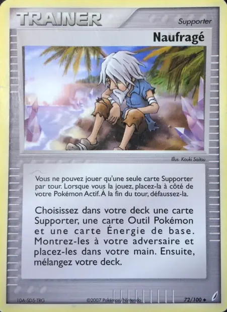 Naufragé, carte Pokémon CG 72 — extension EX Gardiens de Cristal