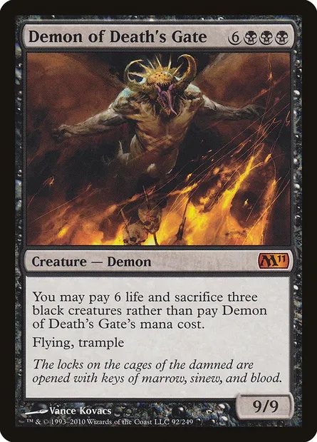 Demon of Death's Gate, Magic card M11 92 — Magic 2011 set