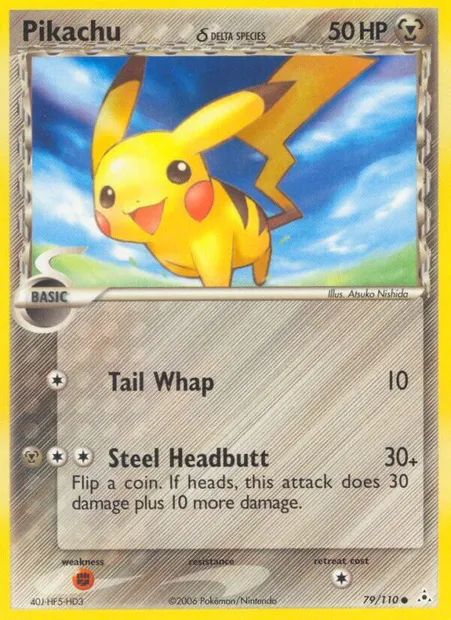 Pikachu δ, Pokémon card HP 79 — Holon Phantoms set