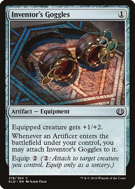 Inventor's Goggles, Magic card KLD 218 — Kaladesh set
