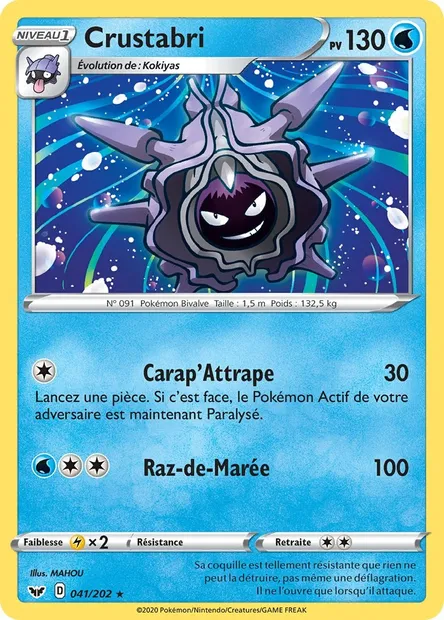 Crustabri, carte Pokémon SSH 41 — extension Épée et Bouclier