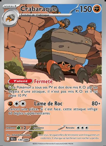 Crabaraque, carte Pokémon BLK 130 — extension Foudre Noire