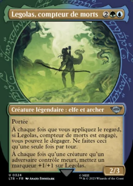 Legolas, compteur de morts, carte Magic LTR 324 — extension Le Seigneur des Anneaux : chroniques de la Terre du Milieu