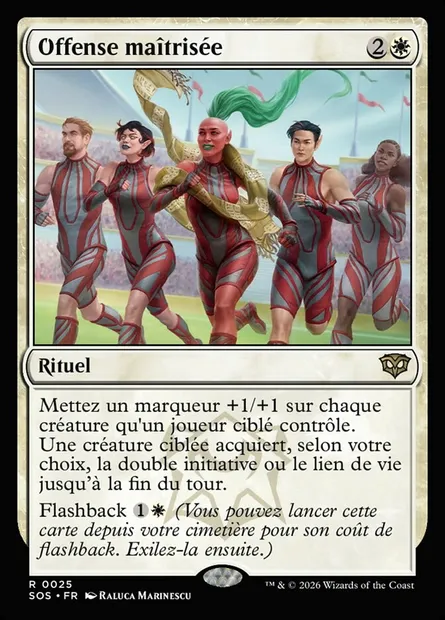 Offense maîtrisée, carte Magic SOS 25 — extension Secrets of Strixhaven