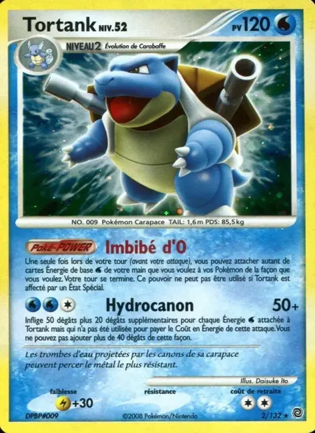 Tortank, carte Pokémon SW 2 — extension Merveilles Secrètes