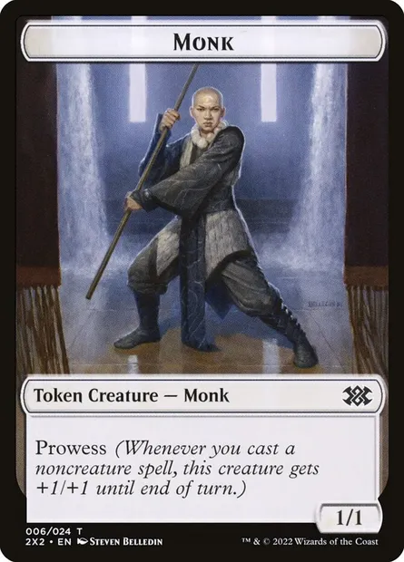 Monk, carte Magic T2X2 6 — extension Double Masters 2022 Tokens
