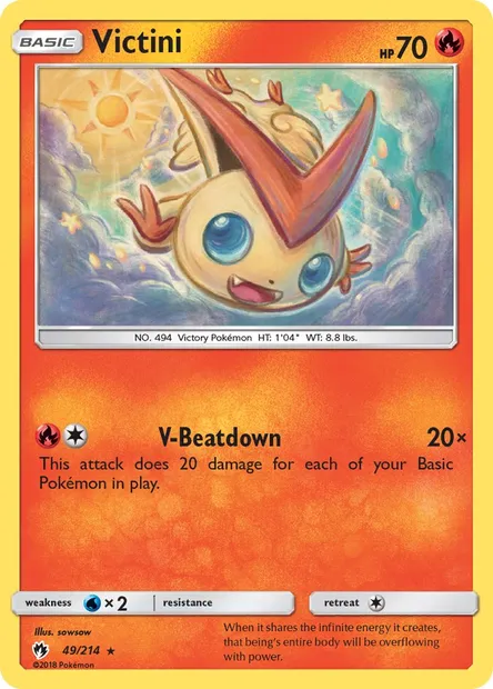 Victini, Pokémon card LOT 49 — Lost Thunder set