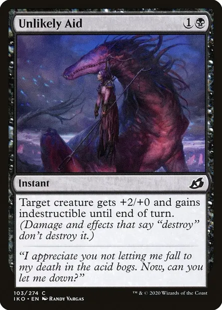 Unlikely Aid, Magic card IKO 103 — Ikoria: Lair of Behemoths set