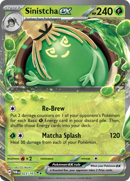 Sinistcha ex, Pokémon card TWM 023 — Twilight Masquerade set