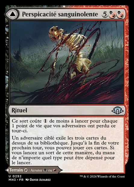 Perspicacité sanguinolente // Bourbier sanguin, carte Magic MH3 252 — extension Modern Horizons 3
