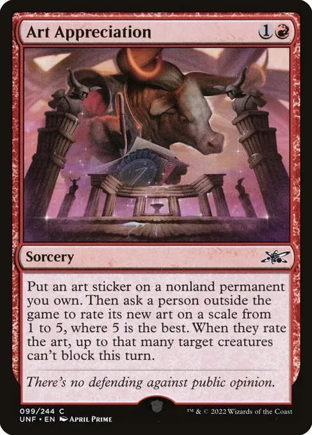 Art Appreciation, carte Magic UNF 99 — extension Unfinity