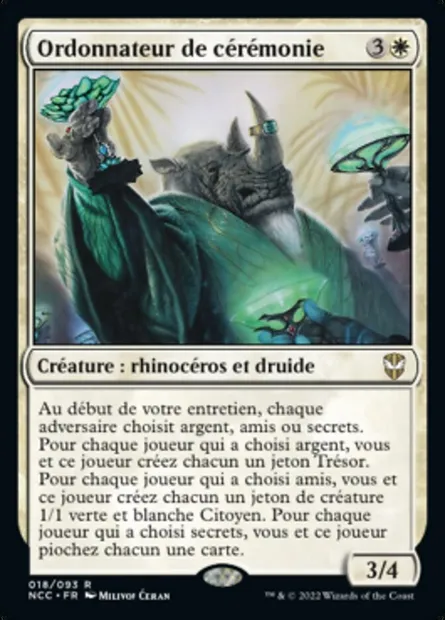 Ordonnateur de cérémonie, carte Magic NCC 18 — extension New Capenna Commander