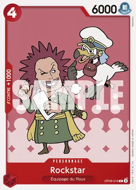 Rockstar, carte One Piece OP09-016 — extension LES NOUVEAUX EMPEREURS