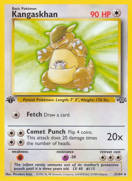 Kangaskhan, Pokémon card JU 21 — Jungle set