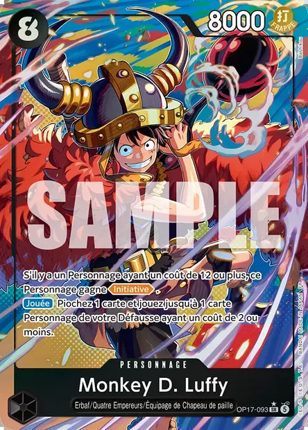 Monkey D. Luffy, carte One Piece OP17-093 — extension LES GUERRIERS LES PLUS PUISSANTS AU MONDE
