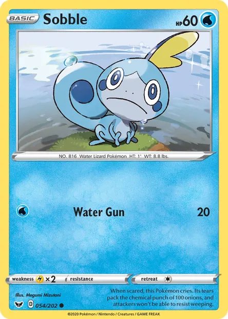 Sobble, Pokémon card SSH 54 — Sword & Shield set
