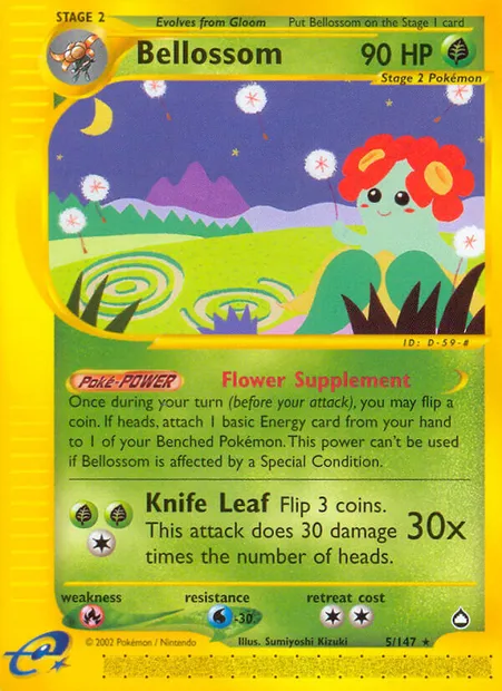 Bellossom, Pokémon card AQ 5 — Aquapolis set