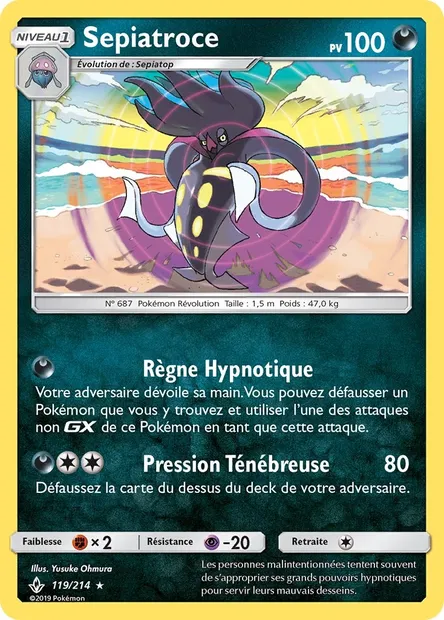 Sepiatroce, carte Pokémon UNB 119 — extension Alliance Infaillible