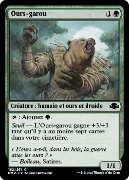 Ours-garou, carte Magic DMR 182 — extension Dominaria Remastered