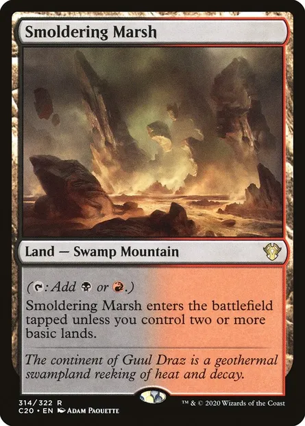 Smoldering Marsh, Magic card C20 314 — Commander 2020 set