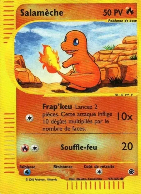 Salamèche, carte Pokémon EX 97 — extension Expedition