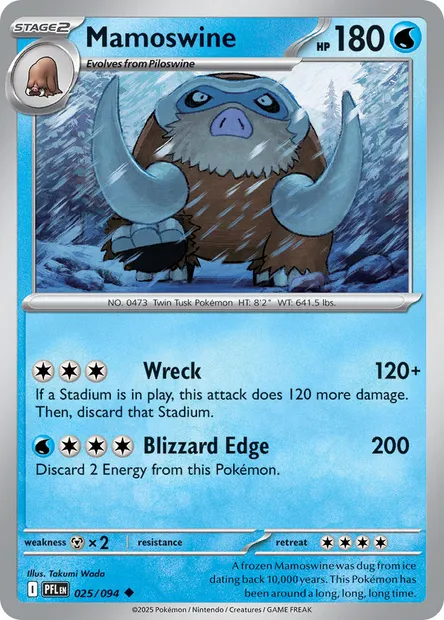 Mamoswine, Pokémon card PFL 025 — Phantasmal Flames set