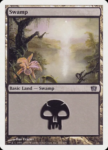 Swamp, Magic card 8ED 341 — Eighth Edition set