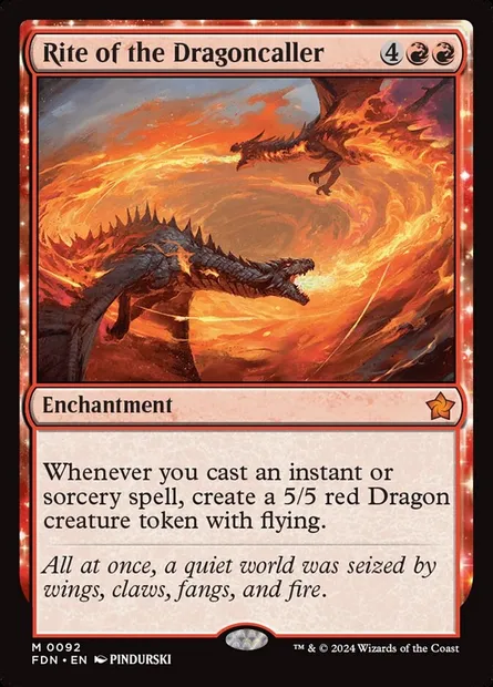Rite of the Dragoncaller, Magic card FDN 92 — Foundations set