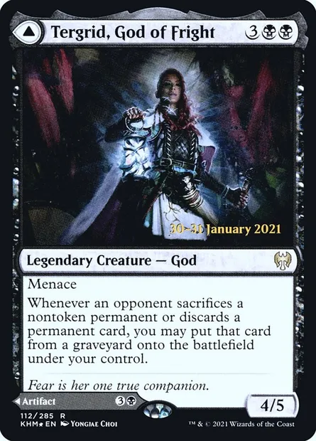 Tergrid, déesse de la Peur // Lanterne de Tergrid, carte Magic PKHM 112s — extension Kaldheim Promos