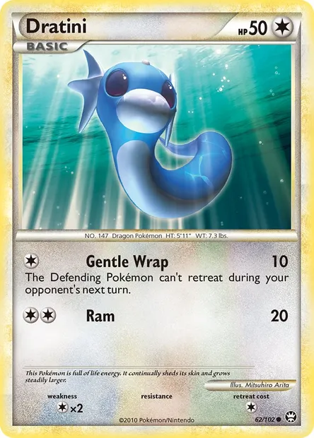 Dratini, Pokémon card TM 62 — Triumphant set