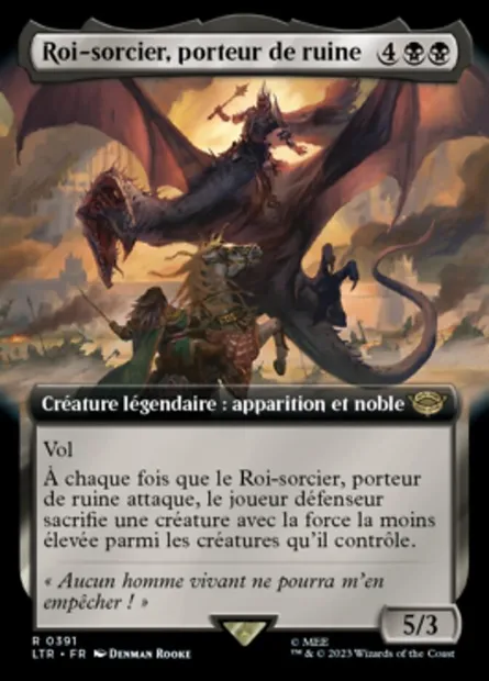 Roi-sorcier, porteur de ruine, carte Magic LTR 391 — extension Le Seigneur des Anneaux : chroniques de la Terre du Milieu