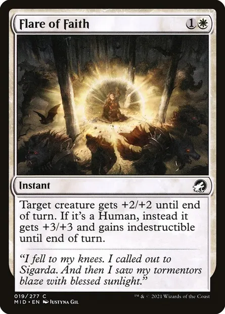 Flare of Faith, Magic card MID 19 — Innistrad: Midnight Hunt set