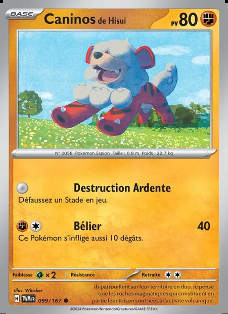 Caninos de Hisui, carte Pokémon TWM 099 — extension Mascarade Crépusculaire