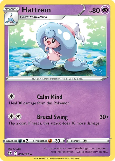 Hattrem, Pokémon card RCL 84 — Rebel Clash set