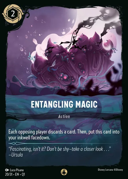 Entangling Magic, Disney Lorcana card Q1-020 — Illumineer's Quest: Deep Trouble set