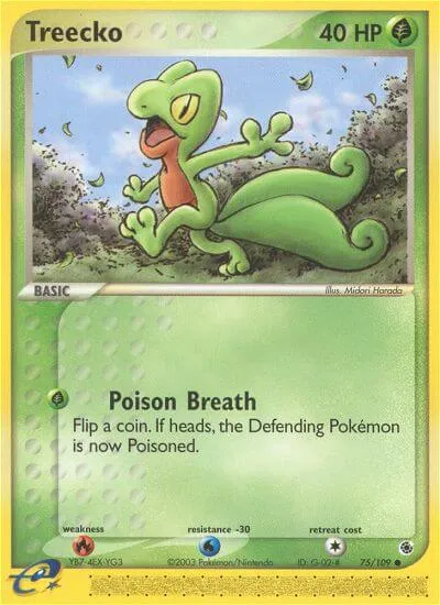Treecko, Pokémon card RS 75 — Ruby & Sapphire set