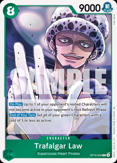 Trafalgar Law, One Piece card OP16-030 — THE TIME OF BATTLE set