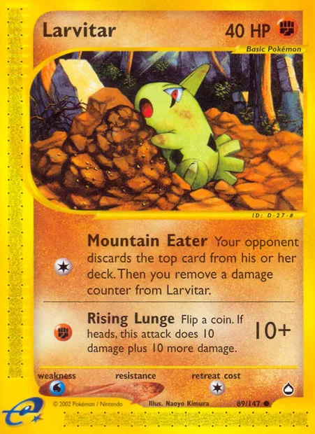 Larvitar, Pokémon card AQ 89 — Aquapolis set