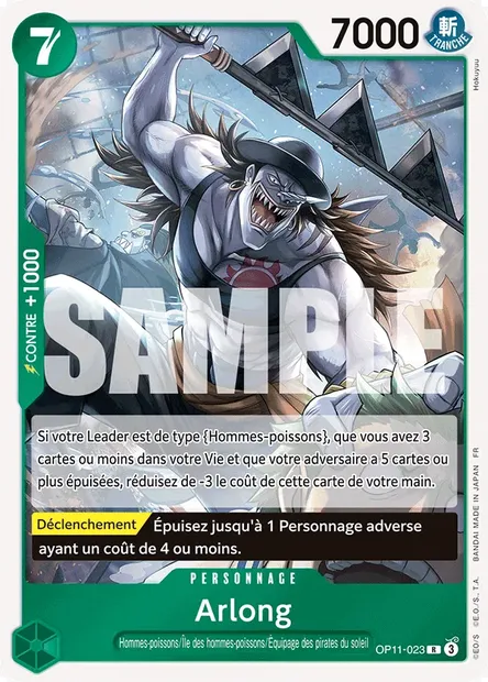 Arlong, carte One Piece OP11-023 — extension DES POINGS VIFS COMME L'ÉCLAIR