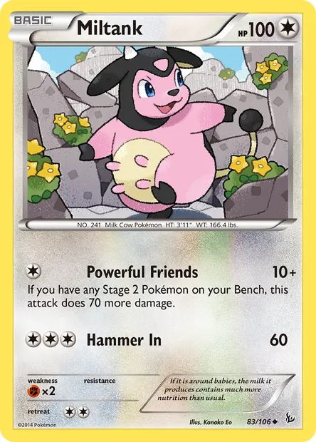 Miltank, Pokémon card FLF 83 — Flashfire set