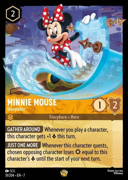 Minnie Mouse - Storyteller, Disney Lorcana card CH7-031 — Archazia's Island set