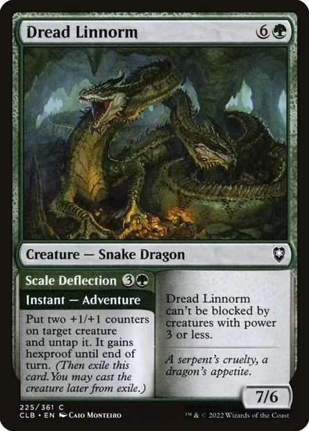 Dread Linnorm // Scale Deflection, Magic card CLB 225 — Commander Legends: Battle for Baldur's Gate set