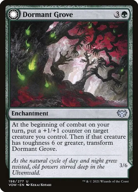 Dormant Grove // Gnarled Grovestrider, Magic card VOW 198 — Innistrad: Crimson Vow set