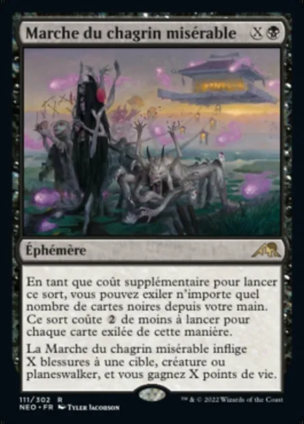 Marche du chagrin misérable, carte Magic NEO 111 — extension Kamigawa: La Dynastie Néon