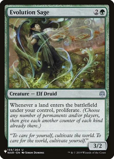 Evolution Sage, Magic card PLST WAR-159 — The List set
