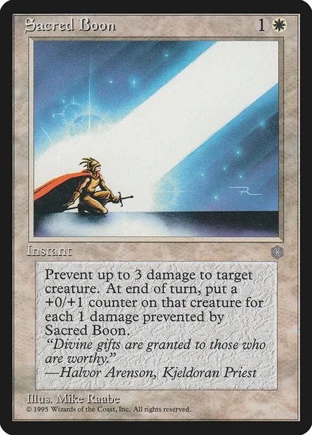 Sacred Boon, Magic card ICE 50 — Ice Age set